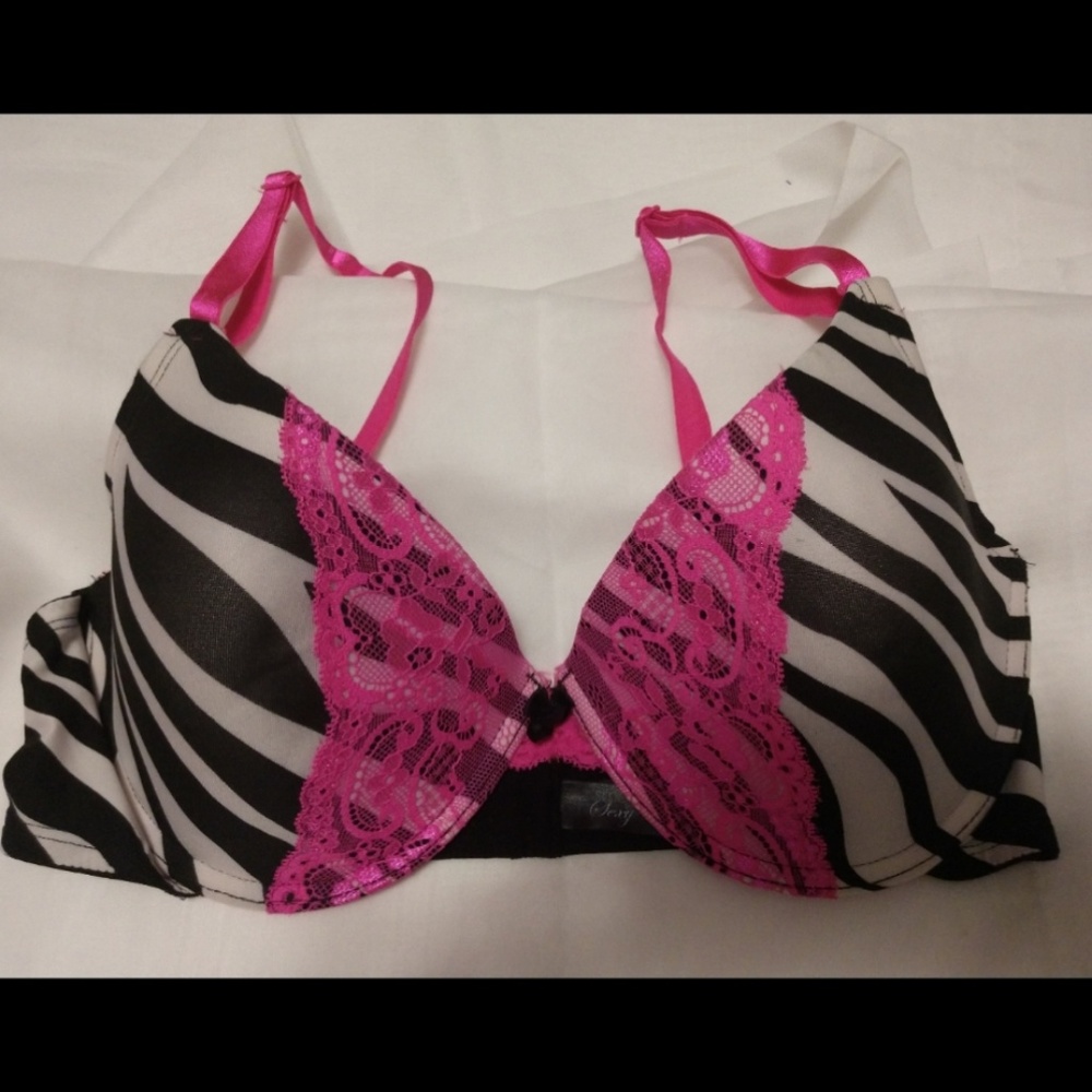 Sexy Zebra with Pink Push-up Bra